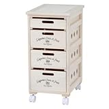 キッチンストッカー(キッチン収納/キッチンワゴン) 木製 4段 幅30cm キャスター付き MUD-6904WS ウォッシュホワイト(白)【代引不可】 生活用品 インテリア 雑貨 インテリア 家具 収納家具 その他の収納家具 [並行輸入品]