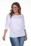 ホワイトマークユニバーサルps124-white-1 X LプラスサイズBat Sleeve top-tunic44 ; 1 Extra Large