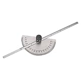 Silverline Stainless Steel Protractor With Depth Gauge Scale 150mm Angle Measure