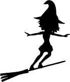 トップ販売デカール – 価格Reduced : Flying Witch on Broom画像アート – キッズ女の子寝室 – サイズ: 16インチx 20インチ – ビニール壁ステッカー – 22 