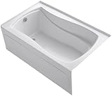 KOHLER K-1242-LAW-0 Mariposa 60-Inch X 36-Inch Alcove Bath with Bask Heated Surface, Integral Apron,
