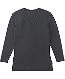 [ブロス バイ ワコールメン] 発熱インナー【エクス】 吸湿発熱繊維 保温性 消臭性（汗臭・加齢臭） ストレッチ素材 深めVネック 8分袖 GL6221 メンズ BL L