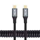 xiwai USB4ケーブル ストレッチコイル USB-C Type-C オス-オス 充電データ延長コード 20Gbps 100W 8K ノートパソコン キーボード タブレット用