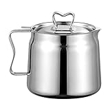 多機能オイルフィルターポット大型食用油保存容器ベーコン クッキンググリース 揚げ油用ステンレス鋼ファインメッシュバスケット食用油 フライ油 