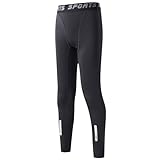 [Nesseo] スポーツタイツ インナー スパッツ キッズ タイツ コンプレッション レギンス ジュニア ストレッチ [UVカット 吸汗速乾] 3339blk-blk-140