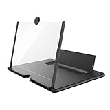 [Caividom]スクリーンアンプ 10/12インチ【5倍大画面】スタンド ノウボーダー 拡大鏡 スマホ拡大鏡ホルダー HD 5倍 3D 携帯 スクリーン拡大器 枠無し 疲労軽減 スマホ画面拡大 軽量 スタンド折り畳み式 多機能調節可能