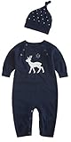 (コ-ランド) Co-land ベビー服 ロンパース 着ぐるみ 赤ちゃん ニット 帽子 2点セット 秋冬 カバーオール 女の子 男の子 新生児 出産祝い トナカイB 66
