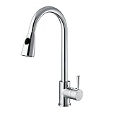 VIGO Weston Single Handle Pull-Down Spray Kitchen Faucet, Chrome [並行輸入品]