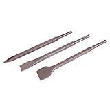3pk Piece Silverline 17mm SDS Plus Hex Chisel Set Pack 20mm 40mm & Point Chisels