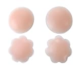 Healthcom Silicone Nipple Covers Reusable Adhesive Nipple Cover Bra Breast Nipple Silicone Pad,4 Pie
