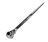 1x Scaffolding Podger Ratchet Spanner Site Ratcheting Socket Wrench Tool 19mm/22mm White (Twelve Ang