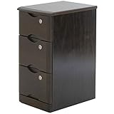 タモチェスト32cm幅 全鍵付き 3段 DBR(ダークブラウン) 天然木/引き出し収納 【完成品】