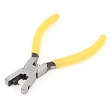 uxcell　穴あけパンチ　穴あけ ホールパンチプライヤー　滑らないグリップ　イエロー　レザー　ストラップ　バンド