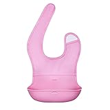 Kanemt お食事用エプロン よだれかけ スタイ 幼児用 防水 シリコン製 柔らかい　ピンク　M