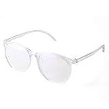 【coco iine】ブルーライトカットメガネ 伊達メガネ ブルーライトカット メガネ レディース メンズ ブルーライト クリアフレーム 透明 おしゃれ PCメガネ ダテメガネ 大きい サイズ ブルーライトカット眼鏡 (クリアホワイト)