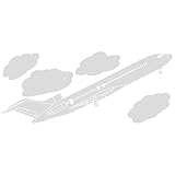 WallStyle+ ウォールステッカー 飛行機 450mm×1000mm ws-159 シルバーグレー