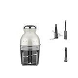 BtcFuコンパクトフードプロセッサー、ブレンダーチョッパー、フードカッター、ステンレススチール、多機能ジューサーミニクッキングジューサーカップポータブルステンレススチール、小型 (オフホワイト)