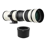 LOUJIN カメラ MF 超望遠ズームレンズ F/8.3-16 420-800mm T2 マウント FX マウント アダプター リング付き 1/4 スレッド交換用 Fujifilm X-Pro2 X-E2 X-E3 X-A5 X-M1 X-T1 X-T2 XT3 X-T10 X-T20 X-T30 X-H1 Xマウントカメラ