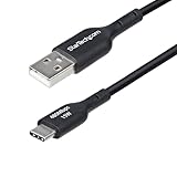 StarTech.com USBケーブル／USB 2.0 Type-A - Type-C／4m／3A 15W／オス オス／ブラック／データ転送 同期 充電コード USB2AC4MBKE