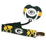 NFLフットボールチームロゴベビー乳児おしゃぶりクリップセット – with pickチーム！(グリーンベイパッカーズ)