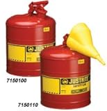 Justrite 7110100レッド亜鉛メッキスチールタイプI安全Can – 1ガロン容量