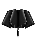 XIXVON Umbrella Plus (12リブ ブラック)| UPF 50+ 99％UV保護 強力な金属シャフト 頑丈な防風 トラベル