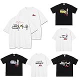 [シェーク] 頭文字D Tシャツ 半袖 藤原拓海 イニシャルd インナーシャツ T-Shirt コスプレ衣装 夏服 日常服 記念シャツ 応援グッズ かっこいい カジュアル ファッション 通勤 通学 男女兼用 (黒-3,S) [並行輸入品]