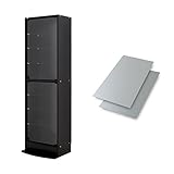 【福袋】【地球家具】フィギュアラック「レギュラー」新シリーズセット 幅55cm 奥行29cm 【正規品】[鍵付きコレクションケース] [耐震]（開き戸 ハイタイプ本体+背面ミラー2枚セット） ブラック