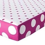 Circo Duo Modern Print Fitted Crib Sheet Pink and White Polk a dot by Circo