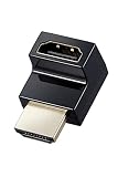 エレコム HDMI延長アダプター L字 スリムタイプ 【上方向】 HDMI (メス) - HDMI (オス) ブラック AD-HDAABS01BK