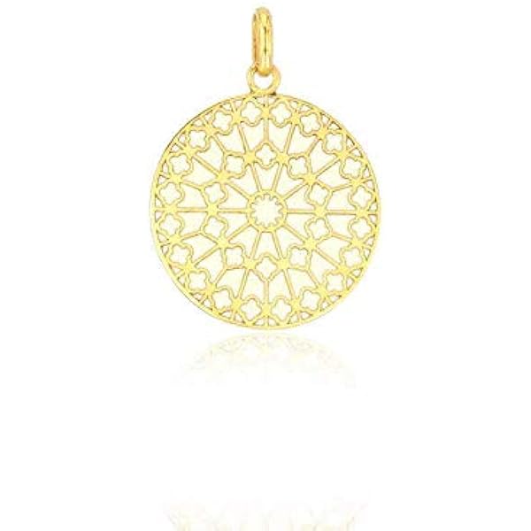 Amazon | バラ窓 ペンダントチャーム パリノートルダム大聖堂 18金