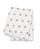 Lulujo Baby Muslin Cotton Swaddling Blanket, Grey Polka Dot, 47" x 47" by lulujo Baby [並行輸入品]