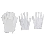 uxcell　ワークグローブ　手袋　労働　作業　伸縮袖口　フルフィンガー　ホワイト　12個入り