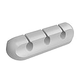 D DOLITY ユニバーサル　デスクトップ　ケーブルクランプ　ワイヤーホルダー　仕上げ接着剤　3穴　63.5x21x13mm　全3色 - グレー