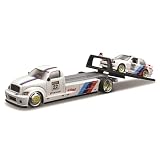 Maisto 1/64 エリート トランスポート ミニカー ダイキャストカー 完成品 (マイスト フラットベッド / 1988 BMW M3 - ホワイト)