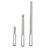 3ピース磁気ビットホルダー1/4 "六角ドライバードリル75ミリメートル100ミリメートル150ミリメートルドライバービット長い延長バークイックチェンジツール
