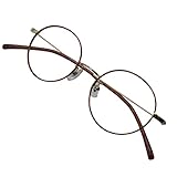 OTC ボストン メタル おしゃれ 眼鏡 丸伊達眼鏡 女性向け クラシック マルチコート ブルーライトカット 日本国内仕上げ 2361 (C62 デミブラウン)