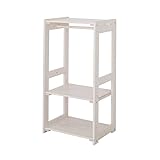 JAJAN(ジャジャン) 天然木キッズハンガーラック 幅60cm奥行40cm高さ115cm ホワイト【天然木ジュニアシリーズ】