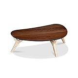 こたつ coucouクク 変型 楕円 座卓 コタツ 暖房テーブル 洋室 和室に合う炬燵 家具調コタツ 北欧風ジャパニーズデザイン リビングテーブル 和ジャパニーズモダン ローテーブル 日本製 国産 机 木製 (ウォールナット色, こたつ)