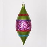Vickerman 7 Lime-Cerise-Purple-Red Glitter Drop Ornament 4 per Box by Vickerman
