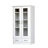 日本製 幅60cm エナメル塗装仕上げ キャビネット 書棚 ホワイト 完成品