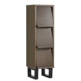 arne ディスプレイラック フラップ扉 日本製 完成品 本棚 北欧 おしゃれ 3段 glande 1×3 ウォールナット