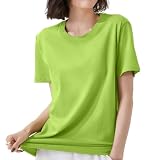 [AEZE] tシャツ レディース 半袖 綿100% 夏服 丸首 着痩せ 吸汗速乾 通気吸湿 肌ざり良い 人気 おしゃれ 無地 春 夏 秋