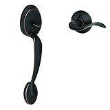 Schlage FE285PLY716ACCRH Aged Bronze Plymouth Right Handed Front Entry Handleset with an Accent Leve