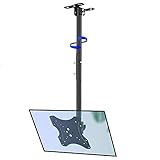 BeishiTenwaymili テレビ天吊り金具 17-42インチのテレビに対応 360度回転 天井吊り金具 左右上下角度調節 上下6段伸縮可能 耐荷重40KG tv吊り下げ金具 会議室/スーパー/地下鉄駅用 (1M調節杆)