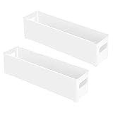 High Quality Refrigerator and Freezer Storage Organizer Bins for Kitchen, 4 x 4 x 14.5, Set of 2, Wh