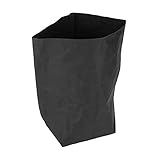 クラフト紙袋 クラフト紙収納袋 植木鉢 角底袋 フルーツフード用容器 植物ポット家庭用 ラップボックス 洗える ブラック(15*15cm)