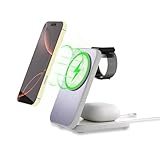 GOLDWANGWANG 15W 3in1 MagSafe充電器折りたたみ式ワイヤレス充電ステーション Qi認証済 iPhone/Apple Watch/AirPods対応 軽量コンパクト設計 滑り止めベース 強力な磁力