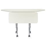 コーナーテーブル【メッキ脚パネル付・幅1248×奥行き450mm】パネル付き カラー:オーク