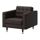 【IKEA/イケア】LANDSKRONA アームチェア, グラン, ボームスタード ダークブラウン/メタル